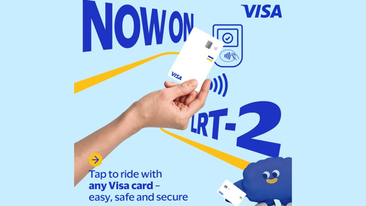 Visa contactless tap-to-ride branding for LRT-2 fare payments in the Philippines