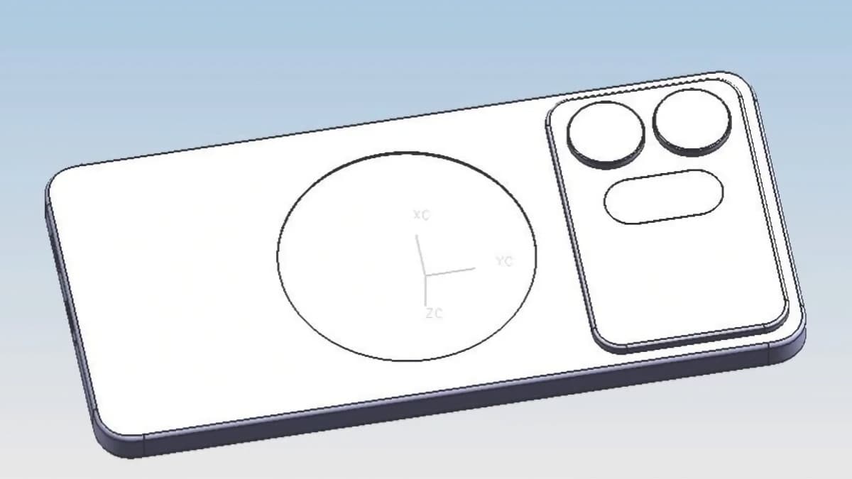 Leaked CAD render of the Samsung Galaxy S27 Ultra showing a raised rear camera plateau