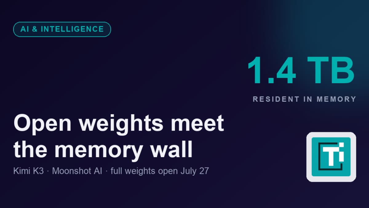 Illustration representing the Kimi K3 open-weight AI model release