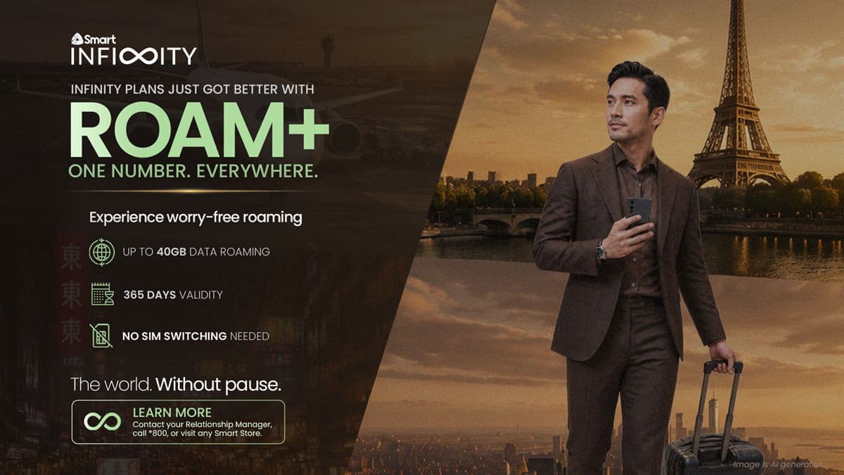 Smart Infinity ROAM+ branded key visual for the annual roaming wallet