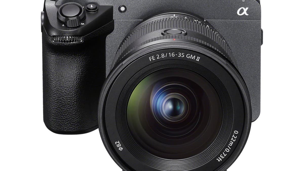 Sony FX5 full-frame cinema camera with a 16-35mm lens attached