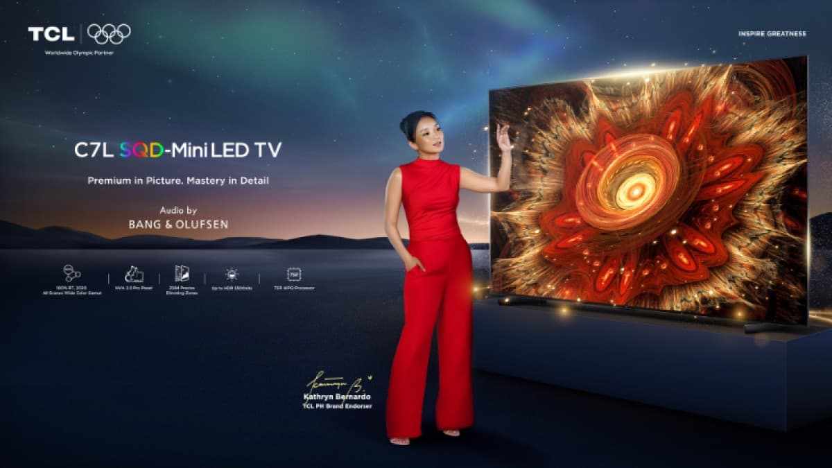 TCL C7L SQD-Mini LED TV shown with its Philippine launch pricing
